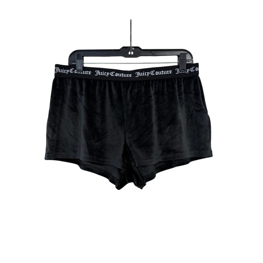 Juicy Couture Black Velour Shorts Sz Large Sleepwear GS
